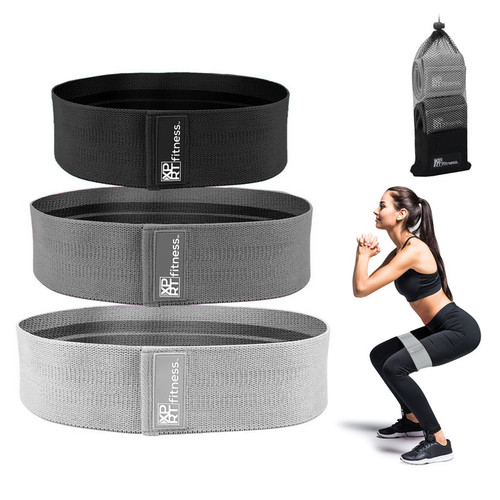 Vist Large View of Product Image Which is XPRT Fitness Resistance Fabric Bands Black-Grey-Light Grey #ZD-RB043