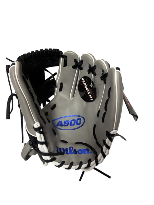 Vist Large View of Product Image Which is New Wilson A900 Pedroia Fit A09RB25PF1125 Leather Baseball Glove RH Throw Grey 11 1/4"