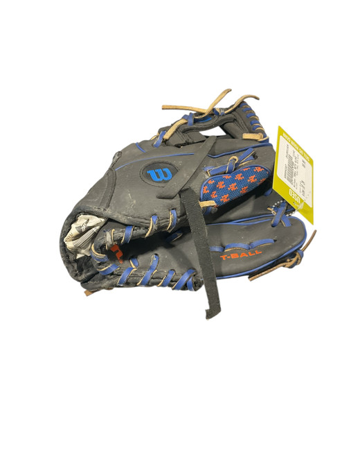 Vist Large View of Product Image Which is Used Wilson TBALL METS GLOVE BB/SB Glove T-ball Black 10"