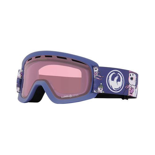 Vist Large View of Product Image Which is New Dragon Lil D 2026 Kids' Snow Goggles- Lil Kaiju/Lumalens Light Rose Lens