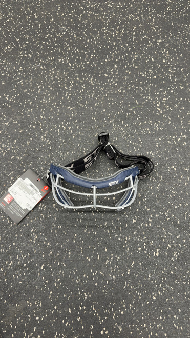 Vist Large View of Product Image Which is Used STX FOCUS XV-S Lacrosse Facial Protect Navy Blue Senior
