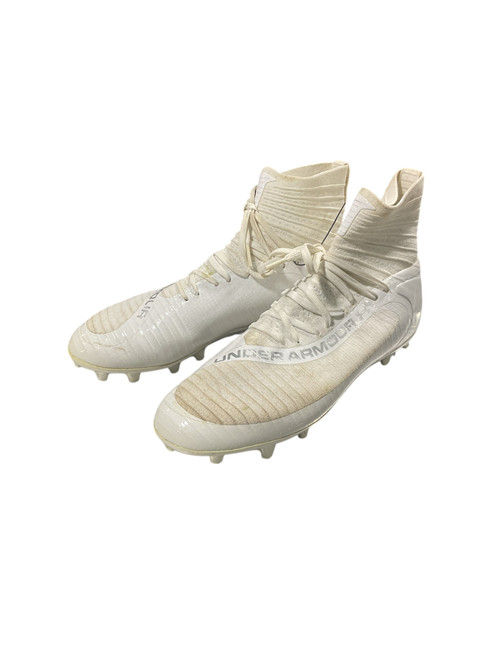 Vist Large View of Product Image Which is Used Under Armour Adult FB Cleats White Senior 10