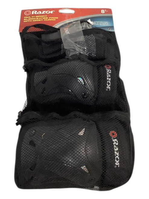 Vist Large View of Product Image Which is Used Razor Skateboard Elbow Pads Black Youth