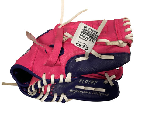 Vist Large View of Product Image Which is USED Rawlings PL91PP BB/SB Glove RH Throw Pink 9"