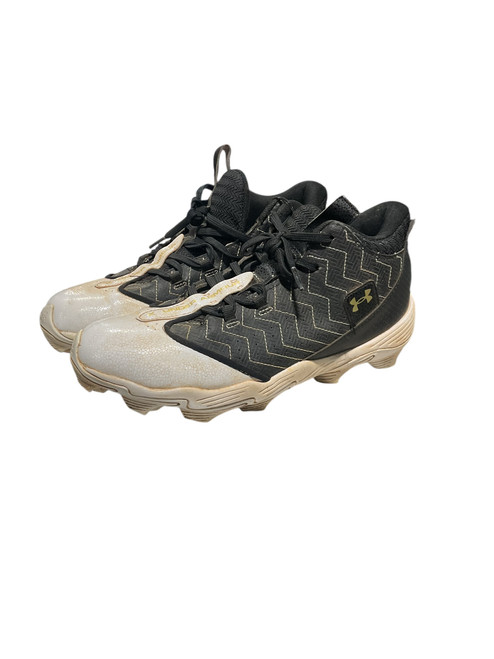 Vist Large View of Product Image Which is Used Under Armour BRYCE HARPER BB CLEATS BB/SB Cleats Black And White Senior 7.5