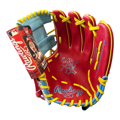 Vist Large View of Product Image Which is Used Rawlings HEART OF THE HIDE BB/SB Glove RH Throw Red 11 1/2"