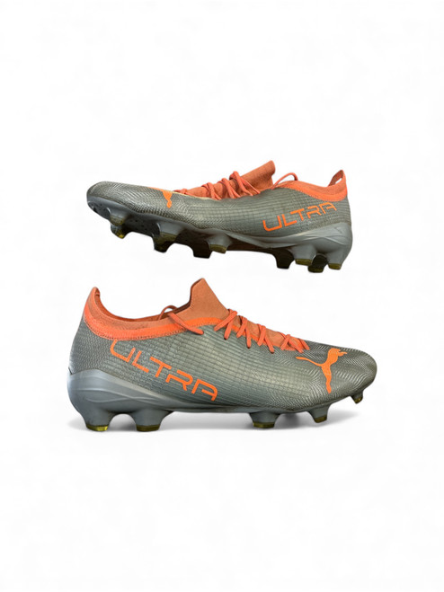 Vist Large View of Product Image Which is Used Puma ULTRA Soccer Cleats Charcoal And Orange Senior 11