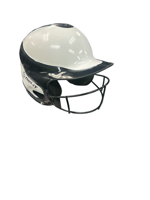 Vist Large View of Product Image Which is Used RIP-IT VISION Batting Helmet w/Mask White And Black S/M