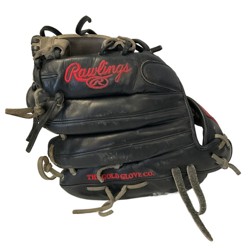 Vist Large View of Product Image Which is Used Rawlings HEART OF THE HIDE PRO2174-2BSG BB/SB Glove RH Throw Black 11 1/2"