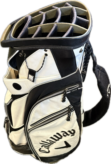 Vist Large View of Product Image Which is Used Callaway WHT/BK CART Mens Cart Bag White