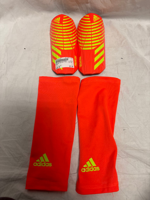Vist Large View of Product Image Which is Used Adidas Soccer Shin Guards Adult Orange MD