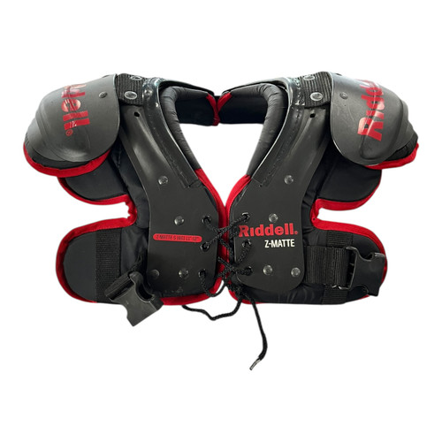 Vist Large View of Product Image Which is Used Riddell Z-MATTE FB Shoulder Pads Black SM