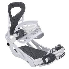 Vist Large View of Product Image Which is NEW 5TH ELEMENT COVERT SNOWBOARD BINDING WHITE/GREY M/L