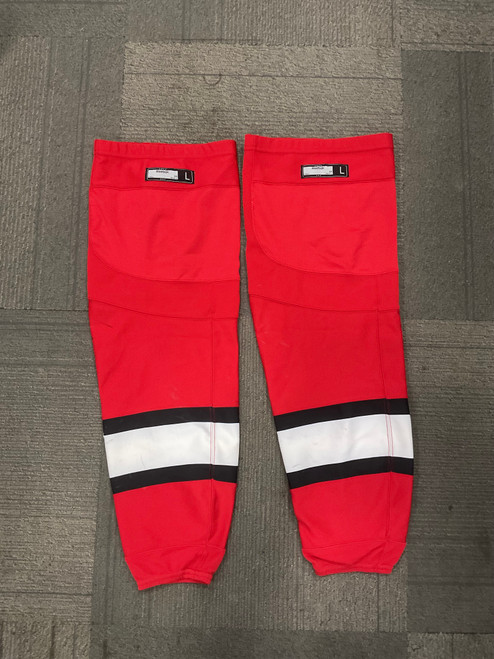 Vist Large View of Product Image Which is Used Reebok Hockey Sock White/Black/Red LG