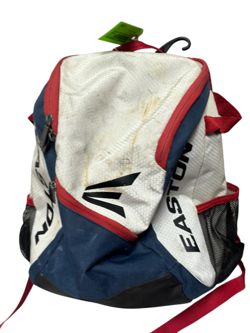 Vist Large View of Product Image Which is Used Easton Junior Baseball Backpack Navy Blue / Red / White