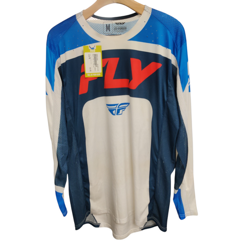 Vist Large View of Product Image Which is Used Fly Racing Motocross Adult Top Blue Medium