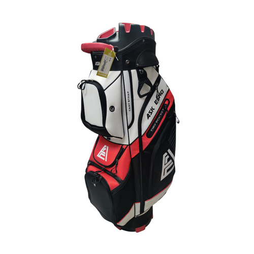 Vist Large View of Product Image Which is Used ASK ECHO Mens 13 Way Golf Cart Bag White