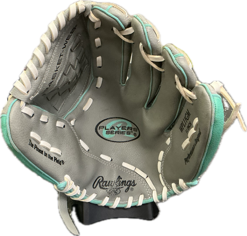 Vist Large View of Product Image Which is Used Rawlings WPL11GM BB/SB Glove RH Throw Grey 11"