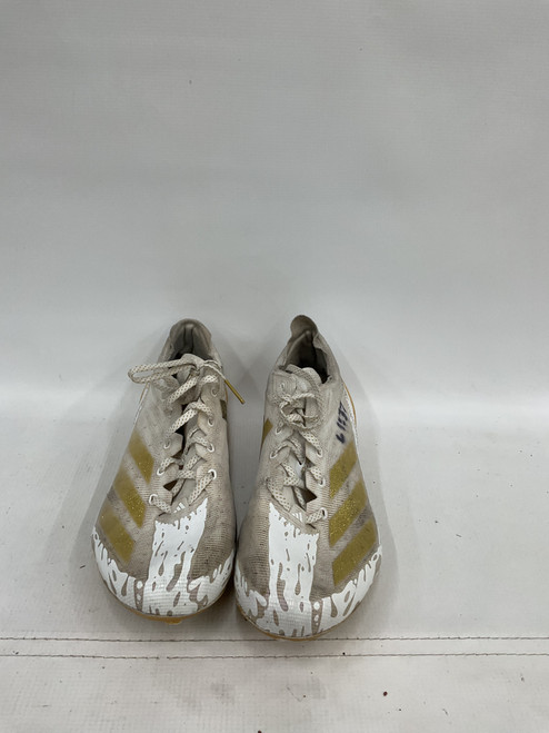 Vist Large View of Product Image Which is Used Adidas Adult FB Cleats White And Gold Senior 13