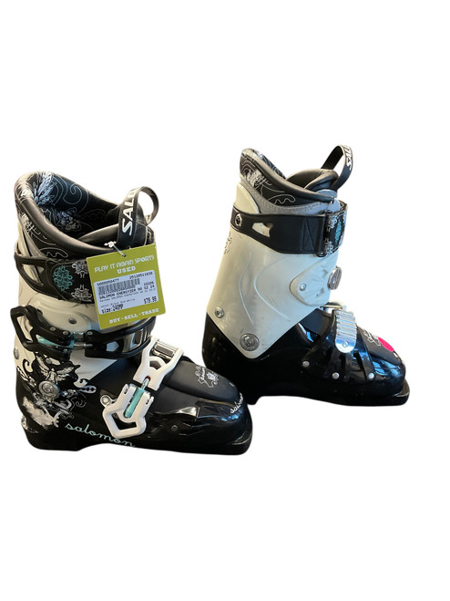 Vist Large View of Product Image Which is Used Salomon SALOMON ENERGYZER 90 SZ 24/24.5 Womens DH Ski Boot Black And White 240 MP - J06 - W07