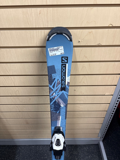 Vist Large View of Product Image Which is Used Salomon QST JR Boys DH Ski/Binding Royal Blue 110 cm