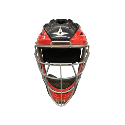Vist Large View of Product Image Which is Used All-Star MVP2500-1 Catchers Helmet w/Mask Red One Size
