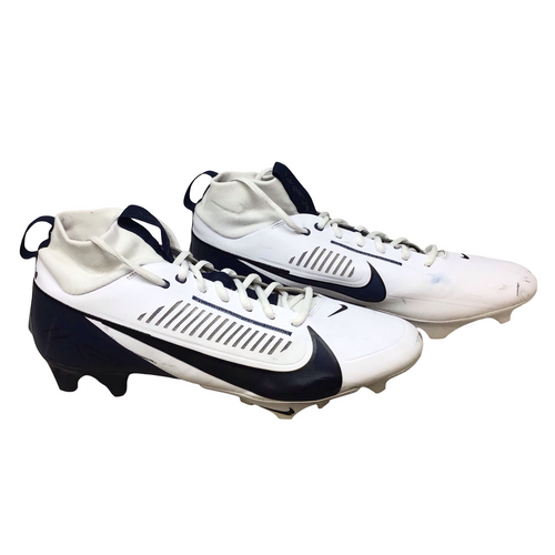 Vist Large View of Product Image Which is Used Nike VAPOR EDGE PRO 360 Adult FB Cleats White And Navy Blue Senior 13
