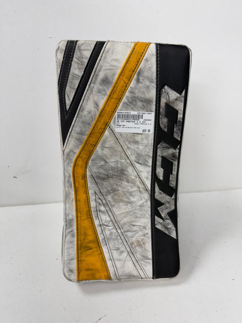 Vist Large View of Product Image Which is Used CCM PREMIER 2.9 Inter Goalie Blocker White/Black/Yellow