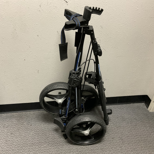 Vist Large View of Product Image Which is Used Bag Boy EXPRESS 240 Golf Cart Black And Navy Blue 3 Wheel