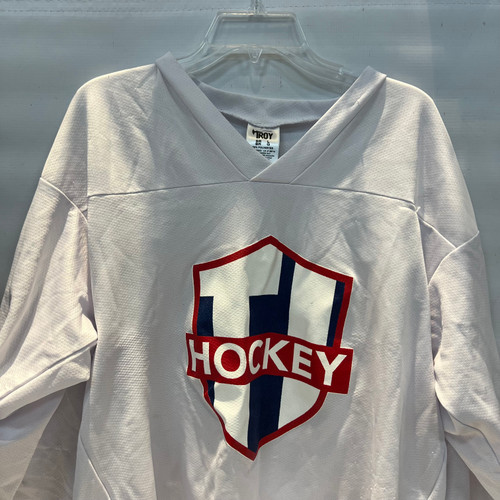 Vist Large View of Product Image Which is Used Hockey Practice Jersey White LG
