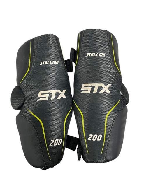 Vist Large View of Product Image Which is Used STX STALLION 200 Lacrosse Arm Pads/Guards Black SM