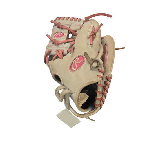 Vist Large View of Product Image Which is Used Rawlings LIBERTY ADVANCED LH Throw Fastpitch Gloves White 12"