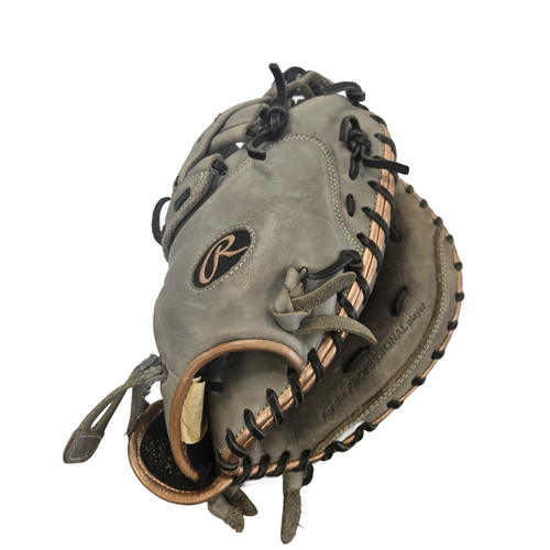 Vist Large View of Product Image Which is Used Rawlings ELITE LH Throw Fastpitch Gloves Grey 15"