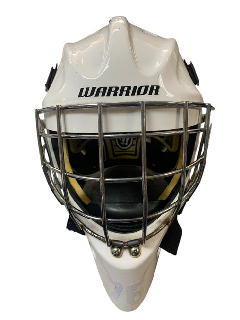Vist Large View of Product Image Which is Used Warrior R/F1 Senior Goalie Helmet/Mask White S/M