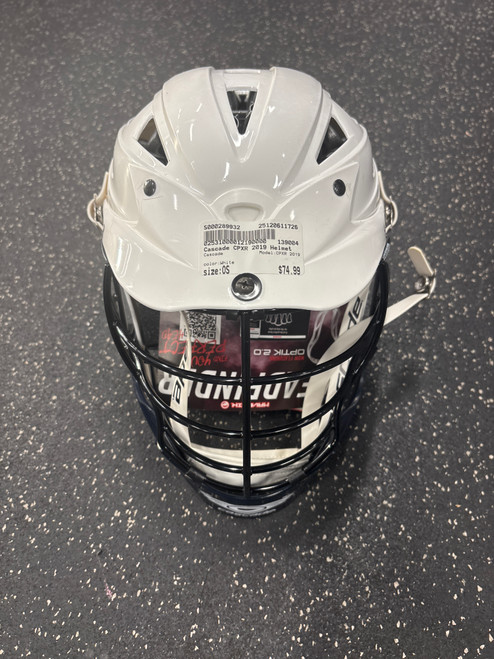 Vist Large View of Product Image Which is Used Cascade CPXR 2019 Lacrosse Helmet White One Size