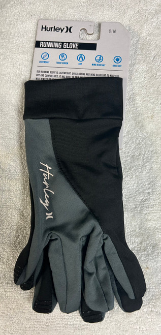 Vist Large View of Product Image Which is Hurley Running Gloves S/M gray/black -NEW