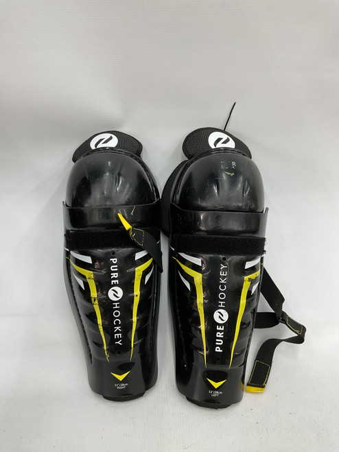 Vist Large View of Product Image Which is Used PURE HOCKEY SHIN Junior Shin Guards Black 11"