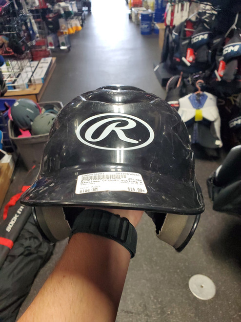 Vist Large View of Product Image Which is Used Rawlings CFTB-R1 Batting Helmet No Mask Black SM