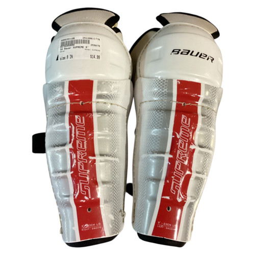 Vist Large View of Product Image Which is Used Bauer SUPREME Junior Shin Guards None 9"