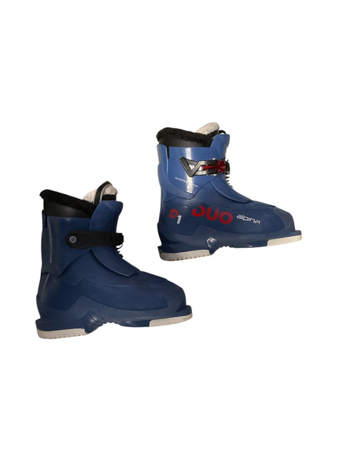 Vist Large View of Product Image Which is Used Alpina DUO 1 Boys DH Ski Boot Royal Blue 205 MP - J01