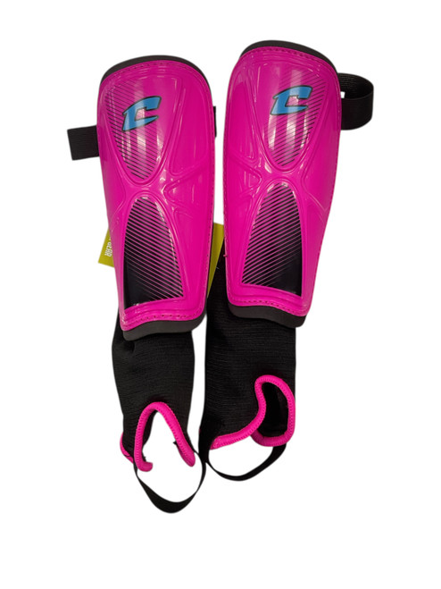 Vist Large View of Product Image Which is Used Champro Soccer Shin Guards Junior Neon Pink SM