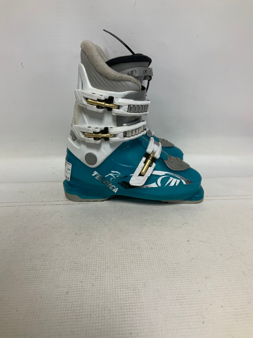 Vist Large View of Product Image Which is Used Tecnica RJ 2 JR Girls DH Ski Boot Teal 220 MP - J04 - W05