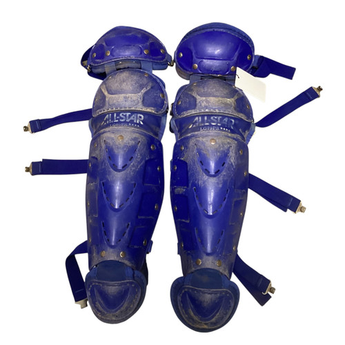 Vist Large View of Product Image Which is Used All Star LG79PS Catchers Leg Guards Royal Blue Youth