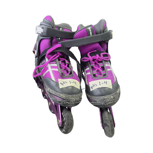 Vist Large View of Product Image Which is Used Airwalk ABEC-5 ADJUSTABLE 1-4 SKATES Junior Rec Fitness Skates Purple Adjustable