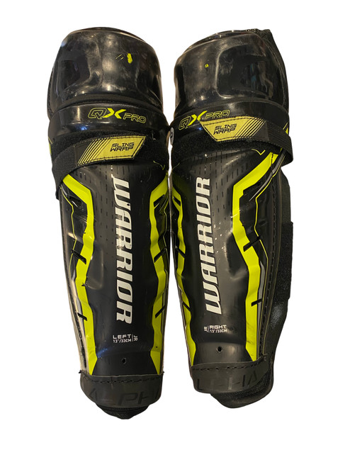 Vist Large View of Product Image Which is Used Warrior ALPHA QX5 PRO Intermediate Shin Guards Black 13"