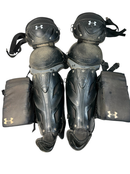 Vist Large View of Product Image Which is Used Under Armour UALG4-SRP Catchers Leg Guards Black Intermed