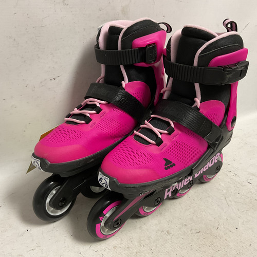 Vist Large View of Product Image Which is Used Rollerblade MICROBLADE 5-8 Senior Rec Fitness Skates Pink Adjustable