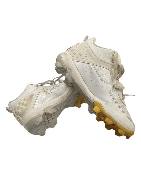 Vist Large View of Product Image Which is Used Under Armour OUT OF HERE BB/SB Cleats White Junior 05.5