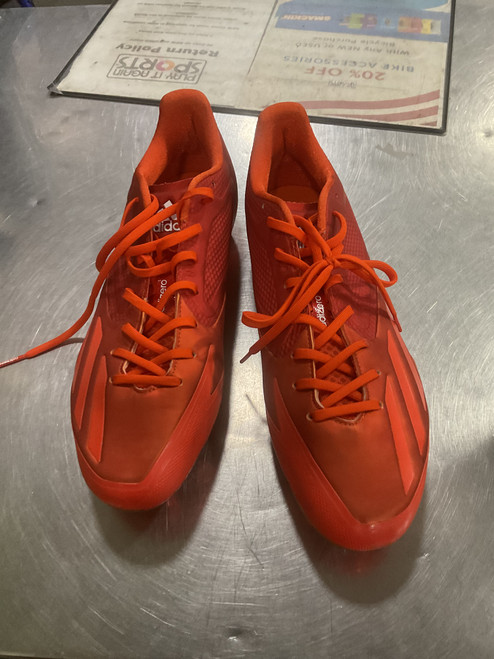 Vist Large View of Product Image Which is Used Adidas ADIZERO BB/SB Cleats Orange Senior 11.5