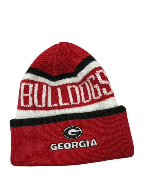 Vist Large View of Product Image Which is Used GEORGIA BULLDOGS BEANIE Outerwear Mens Hat Red